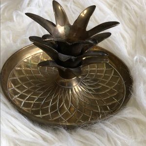 Vintage brass pineapple candle stick holder